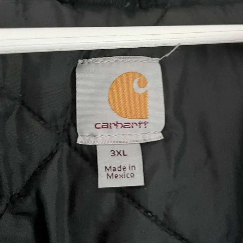 Carhartt‎ Men’s Quilted Winter Duck Coat Navy Blue Size 3XL Logo Patch